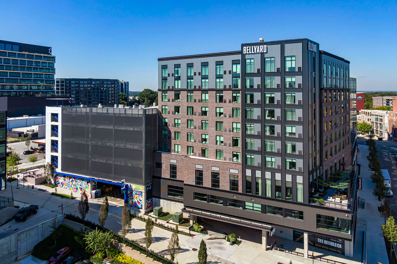 exterior of the Bellyard Hotel at The Interlock